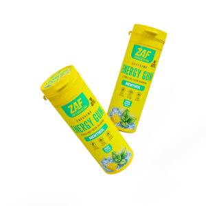 ZAF Caffeine Energy Gum, Menthol, two tubes, 60mg caffeine per piece